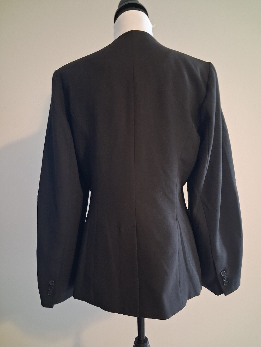 Barrel Sleeve Black Single-Button Blazer Jacket Size Med - Picture 3 of 12